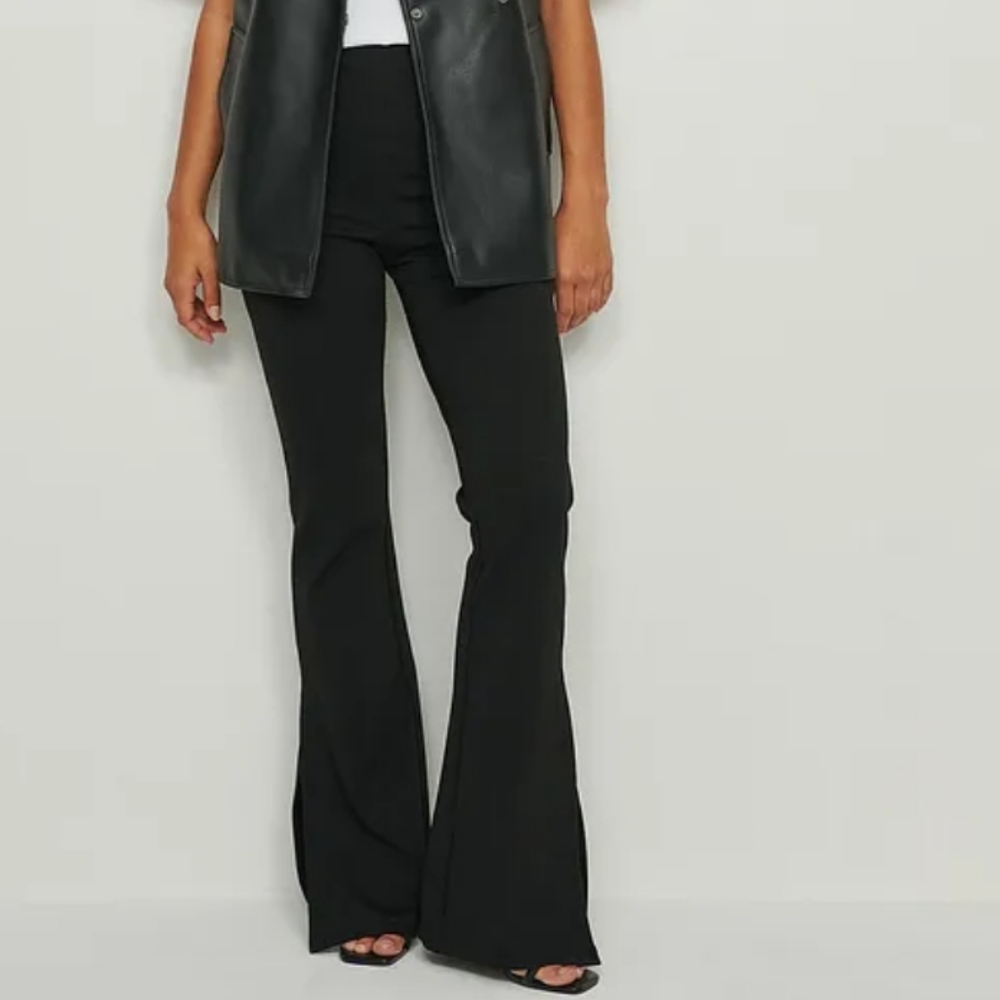 NA-KD High Waisted Side Slit Detail Pants